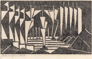 Koostumus (purjehdus järvellä) tekijältä Jacoba van Heemskerck (signed by artist)