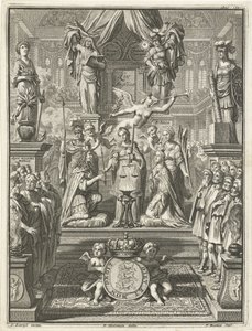 Vilhelm III:n ja Mary Stuartin kruunaus, 1689 tekijältä Jacobus Baptist