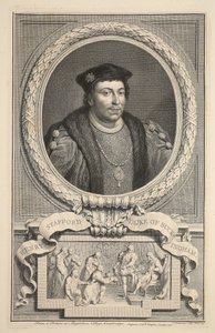 Henry Staffordin, Buckinghamin herttuan muotokuva, kuvitus teoksesta Heads of Illustrious Persons of Great Britain, pub. kirjoittanut Knapton, Lontoo 1742