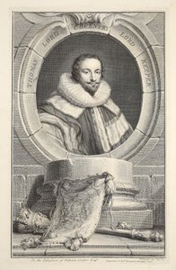 Thomasin muotokuva, Lord Coventry, kuvitus teoksesta Heads of Illustrious Persons of Great Britain, pub. kirjoittanut Knapton, Lontoo 1742 tekijältä Jacobus Houbraken