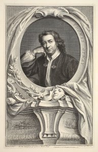 Thomas Otwayn muotokuva, kuvitus teoksesta "Heads of Illustrious Persons of Great Britain", julkaisija Knapton, Lontoo 1742. tekijältä Jacobus Houbraken