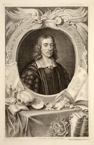 Thomas Willisin muotokuva, kuvitus teoksesta "Heads of Illustrious Persons of Great Britain", julkaisija Knapton, Lontoo 1742. tekijältä Jacobus Houbraken