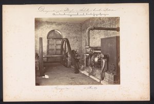 Höyrypumppuasema keskipakopumpuilla / Kralingen den 14. toukokuuta 1869 (otsikko esineessä) Järvien talteenotto Schielandissa Rotterdamin itäpuolella (sarjan nimi esineessä)