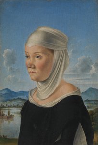 Naisen muotokuva, mahdollisesti San Secondon nunna, kohtaus Grisaillessa, n. 1485-95.