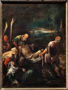 Kristuksen ruumiin hautaus, n. 1580 (öljy kankaalle) tekijältä Jacopo (1510 92) Bassano