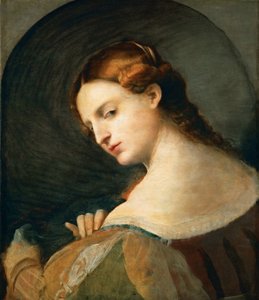 Portrait de jeune femme de profil - Nuoren naisen muotokuva profiilissa, kirjoittanut Palma il Vecchio, Jacopo, vanhempi (1480-1528). Öljy puulle, c. 1520. Mitat : 49x42,4 cm. Taidehistoriallinen museo, Vienne