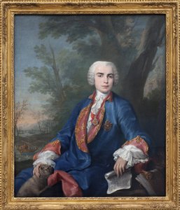 Sopraano kastroitiin Carlo Broschi, nimeltään Farinelli (1705-1782). Laulaja kantaa Calatravan ritarikunnan mitalia kädessään pitämässään nuotiossa Gaetano Latilian Zenobia-oopperan tahot. Jacopo Amigonin (1682-1752) maalaus, öljymaalaus