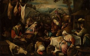 Markkinakohtaus tekijältä Jacopo Bassano