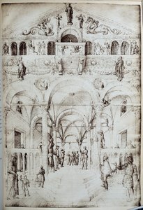 La flagellation du Christ Jacopo Bellinin (1400-1470) piirustus kynällä ja musteella 1400-luvun su. 0,42x0,28 m Pariisi, Musee du Louvre