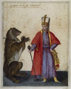 Janissery ja karhu, piirustus Jacopo Ligozzi (1547-1626)