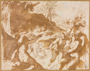Apollo ja kuuluisuuden kutsun herättämät muusat, 1590-luku.