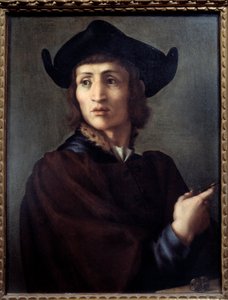 Jalokivikauppiaan muotokuva. Jacopon (Iacopo) maalaus Carrucci dit il Pontormo (Pontormo) (1494-1556) tekijältä Jacopo Pontormo
