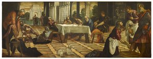 Kristus pesee opetuslastensa jalkoja, n. 1545-55 tekijältä Jacopo Robusti Tintoretto