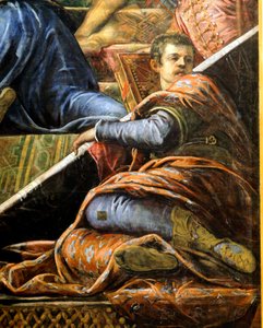 Doge Niccolo da Ponte vastaanottaa oliivinoksaa Venetsiasta, kirjoittanut Jacopo Robusti, joka tunnetaan nimellä Tintoretto (1518-1594), Detail, Sala del Maggior Consiglio (Suurneuvoston sali), Palazzo Ducale, Venetsia tekijältä Jacopo Robusti Tintoretto