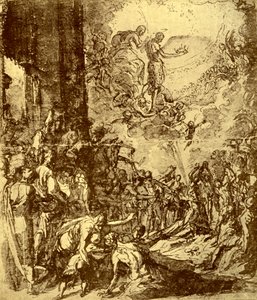 Study for the Martyrdom of St Stephen, kirjoittanut Tintoretto, 1913. tekijältä Jacopo Robusti Tintoretto