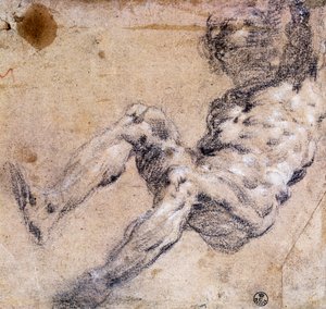 Tutkimus miesten alastomista tekijältä Jacopo Robusti Tintoretto