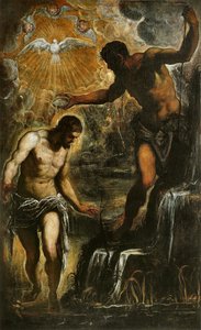 Kristuksen kaste, noin 1589 tekijältä Jacopo Robusti Tintoretto