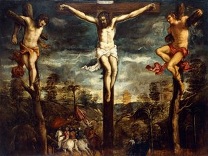Ristiinnaulitseminen, 1554-55 tekijältä Jacopo Robusti Tintoretto