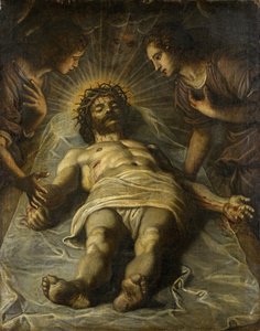 Kuollut Kristus kahden enkelin kanssa tekijältä Jacopo Robusti Tintoretto
