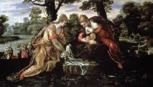 Mooseksen löytö, 1500-luku tekijältä Jacopo Robusti Tintoretto