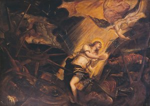 Pyhän Katariinan marttyyrikuolema, Jacopo Robusti, joka tunnetaan nimellä Tintoretto (1518-1594), patriarkaalinen palatsi, Venetsia, Italia tekijältä Jacopo Robusti Tintoretto