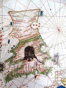 Englanti, Wales ja Skotlanti, renessanssin aikaiselta Euroopan kartalta, Jacopo Russo (jälkeen), 1528