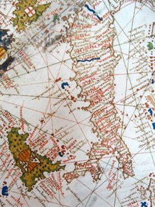 Italia ja Sisilia Euroopan renessanssikartasta, Jacopo Russo (jälkeen), 1528.