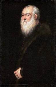 Saksa: Bildnis eines weißbärtigen Mannes Kuningas Sigismund II Augustuksen (1520-1572) muotokuva. tekijältä Jacopo Tintoretto