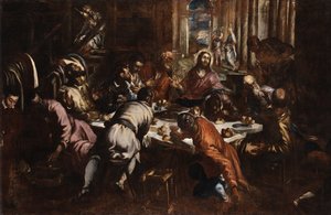 Jacopo Tintoretto Viimeinen ehtoollinen (tutkimus San Trovason viimeistä ehtoollista varten) tekijältä Jacopo Tintoretto
