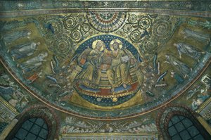 Neitsyen kruunaus, Basilica di S.Maria Maggiore -apsidi, Rooma, 1287-92 (mosaiikki) tekijältä Jacopo Torriti