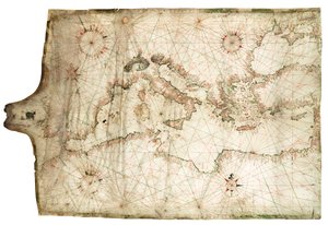 Välimeri ja Mustameri 1546 tekijältä Jacopo Vesconte Maggiolo