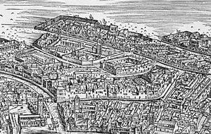 Suuri perspektiivisuunnitelma - Venetsia, n. 1500 (416593:n yksityiskohta)