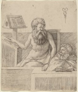 Kaksi filosofia, n. 1509. tekijältä Jacopo de Barbari