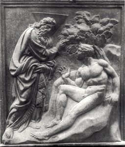 Adamin luominen, paneeli Porta Magnasta, n. 1430 (marmori)