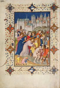 MS 11060-11061 Ristin tunnit: Sexte, Kristus kantaa ristiä, Tres Riches Heures du Duc de Berrystä