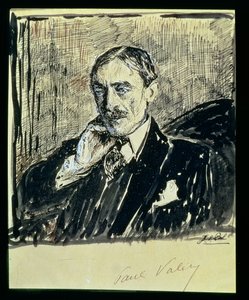 Ranskalaisen kirjailijan Paul Ambroise Valeryn (1871-1945) muotokuva (muste paperille) tekijältä Jacques Emile Blanche