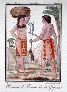 Ranskan Guyanan intiaaneja, Lachausee nuoremman kaiverruksesta "Encyclopedie des Voyages".