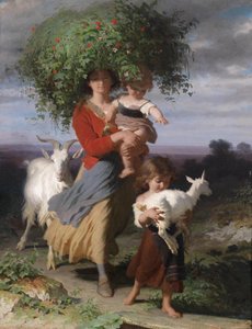 Mutter mit Kindern am Heimweg tekijältä Jacques Alfred van Muyden