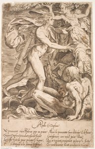 Apollo ja Daphne tekijältä Jacques Androuet Ducerceau d.Æ.