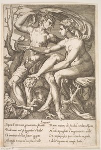 Bacchus ja Erigone tekijältä Jacques Androuet Ducerceau d.Æ.