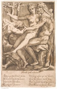 Hercules ja Deianire tekijältä Jacques Androuet Ducerceau d.Æ.