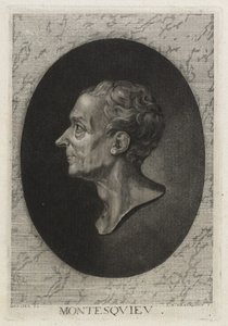 Montesquieu, kaiverrus Jean-Baptiste de Grateloup, 1768 (pisteetsaus mezzotintilla) tekijältä Jacques Antoine Dassier