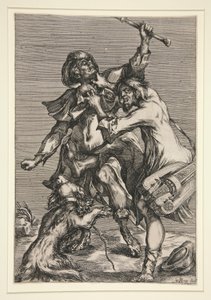 Kerjäläinen ja katumuusikko (tai Two Tramps Fighting)