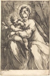 Neitsyt ja lapsi ruusun kanssa, n. 16161617. tekijältä Jacques Bellange