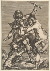 Kaksi taistelevaa kerjäläistä, 1612-1616. tekijältä Jacques Bellange