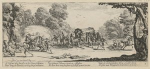 Postivaunujen ryöstö, sarjan ”Sodan kauhut” 8. osa tekijältä Jacques Callot