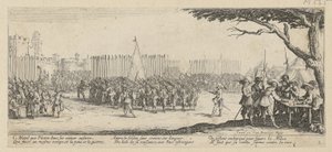 Joukkojen värväys, sarjan ”Sodan kauhut” 2. osa tekijältä Jacques Callot