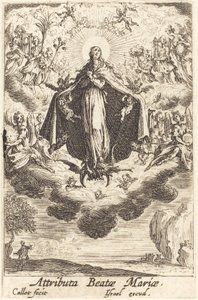 Neitsyen attribuutit vuonna 1630 tai sen jälkeen. tekijältä Jacques Callot