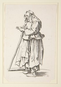 Kerjäläinen, joka saa almua, The Beggarsilta tekijältä Jacques Callot