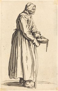 Kerjäläinen nainen Panin kanssa tekijältä Jacques Callot